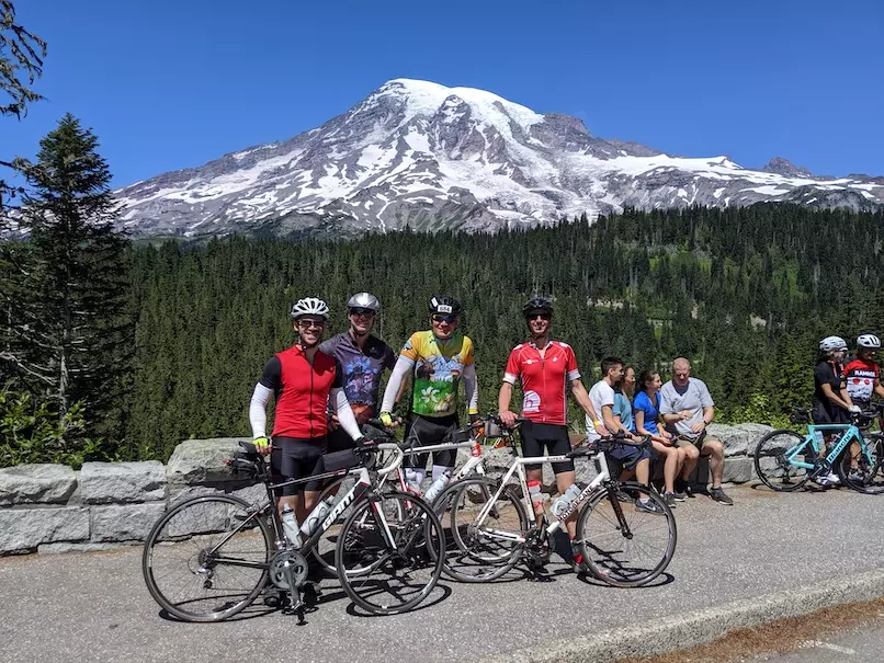 Bicycling in Mount Rainier Image