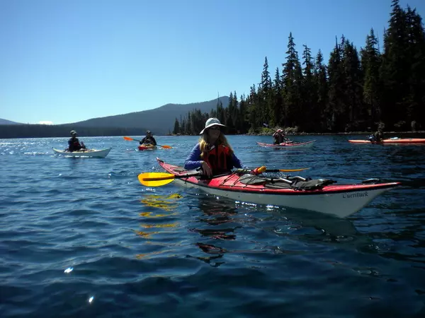 Kayak on Snow Lake Image