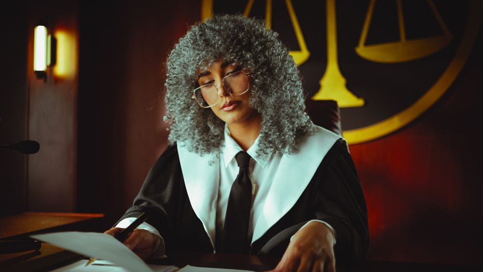 Criminal defense lawyer in Florida discussing a case with a client in a courtroom setting