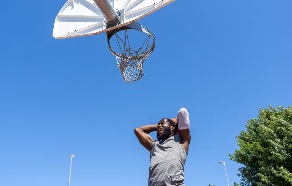 NBA player dominating during a basketball game