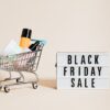Shopping bags and discount tags representing Black Friday deals