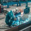 Student practicing welding techniques at an Ohio trade school workshop