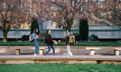 Students walking on the campus of a community college in Arizona